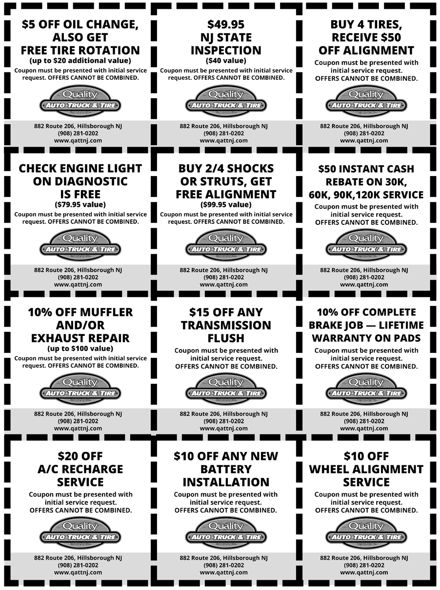 oil change and auto repair coupons